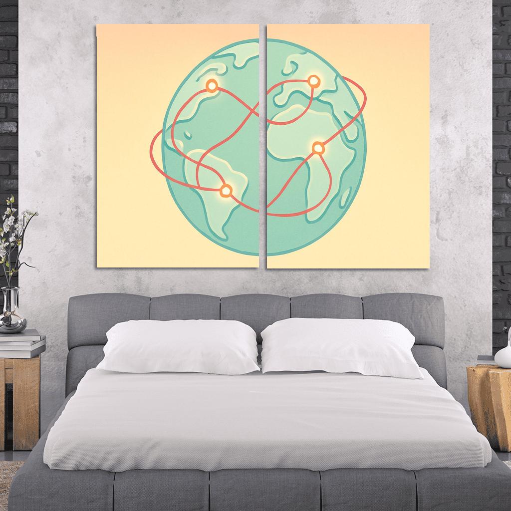 Ribbon Routes Of The Silent Sea canvas paintings frame