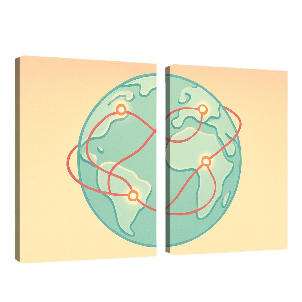 Ribbon Routes Of The Silent Sea canvas paintings frame