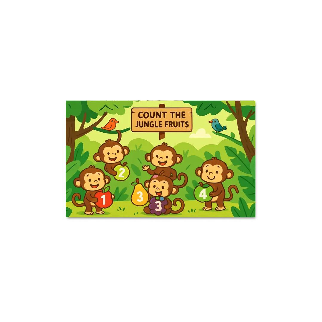 Rainforest Math Monkey Patrol wall decor