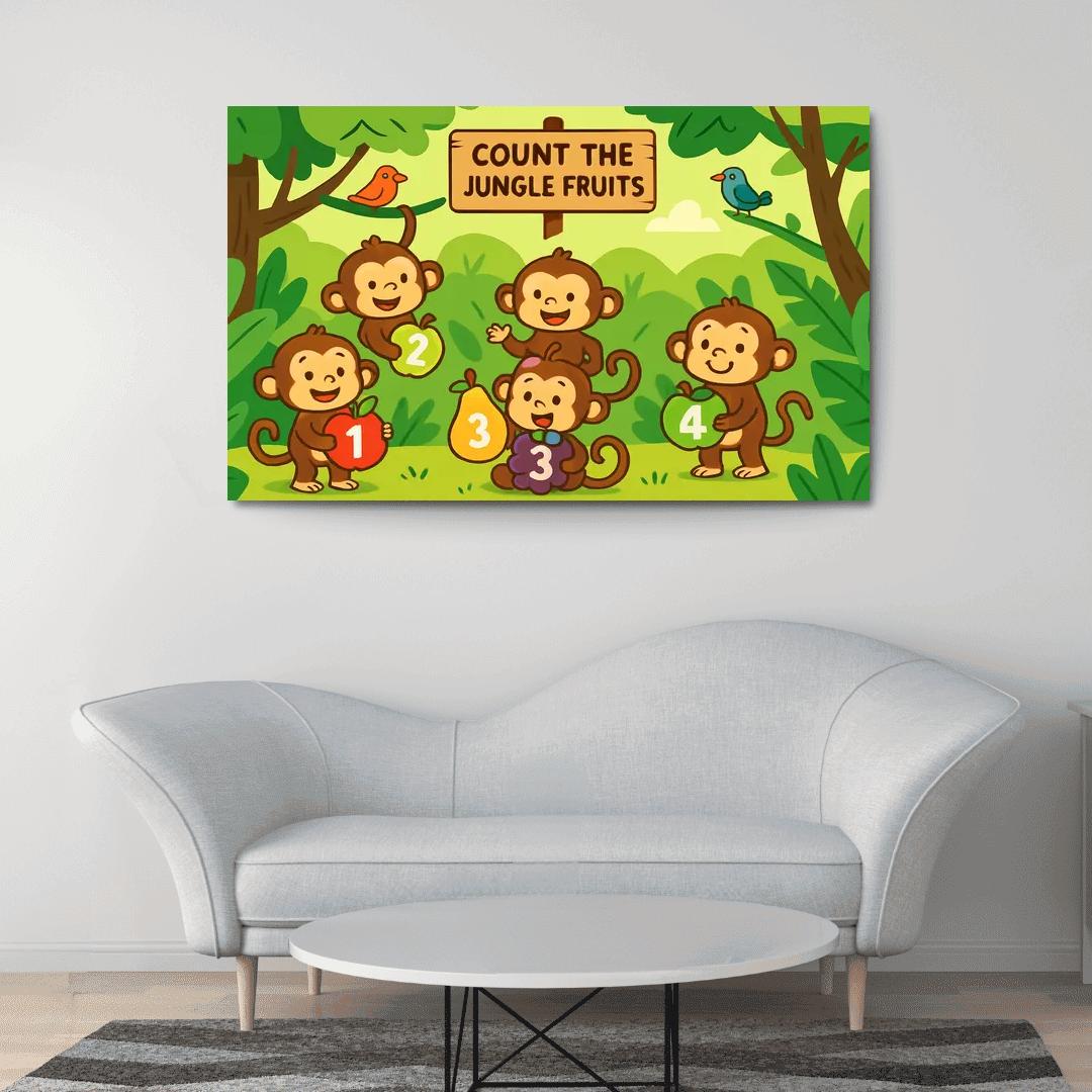 Rainforest Math Monkey Patrol wall decor