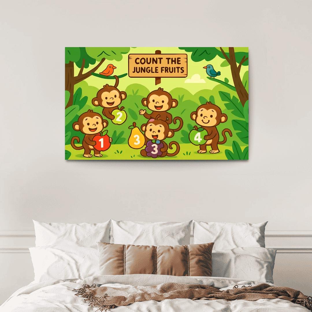 Rainforest Math Monkey Patrol wall decor