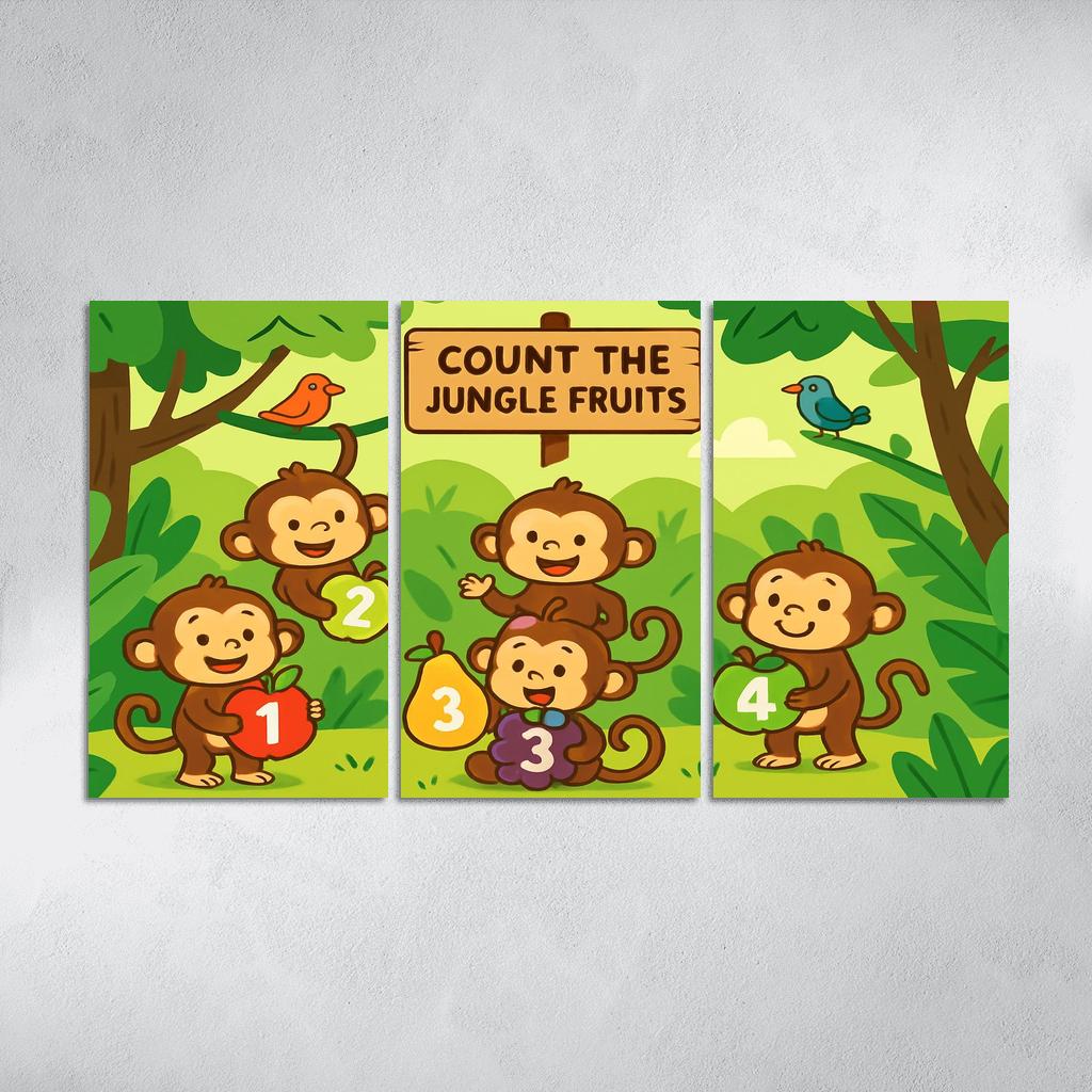 Rainforest Math Monkey Patrol wall decor