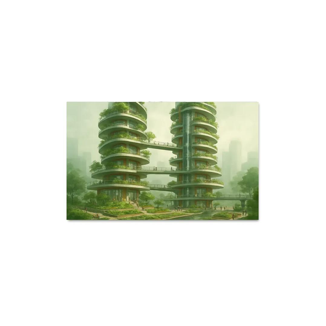 Vertical Commons Garden Towers abstract paintings frame