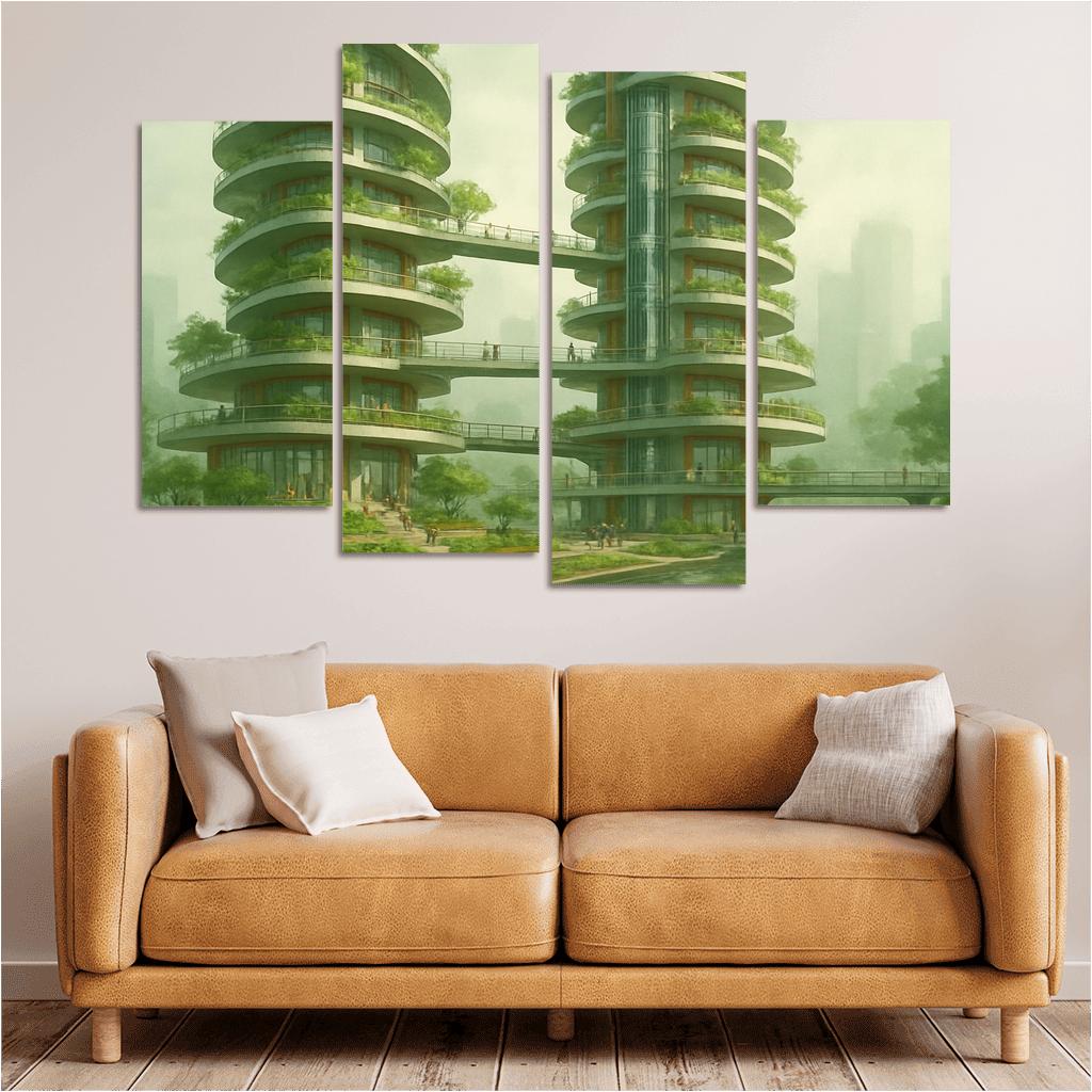 Vertical Commons Garden Towers abstract paintings frame