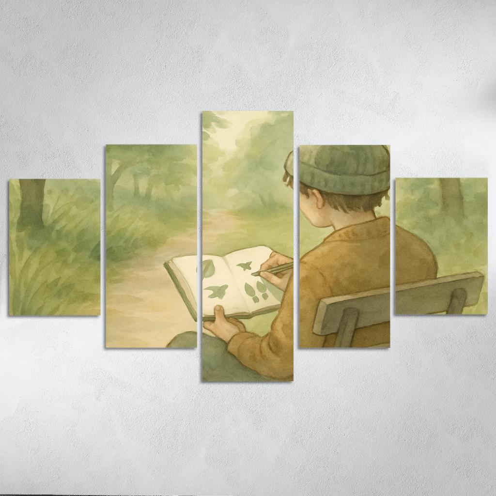 Sensory Mapping Nature Walk Journaling canvas paintings frame