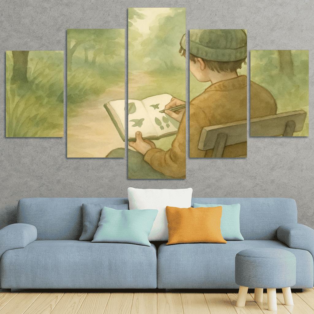 Sensory Mapping Nature Walk Journaling canvas paintings frame