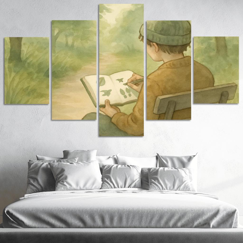 Sensory Mapping Nature Walk Journaling canvas paintings frame