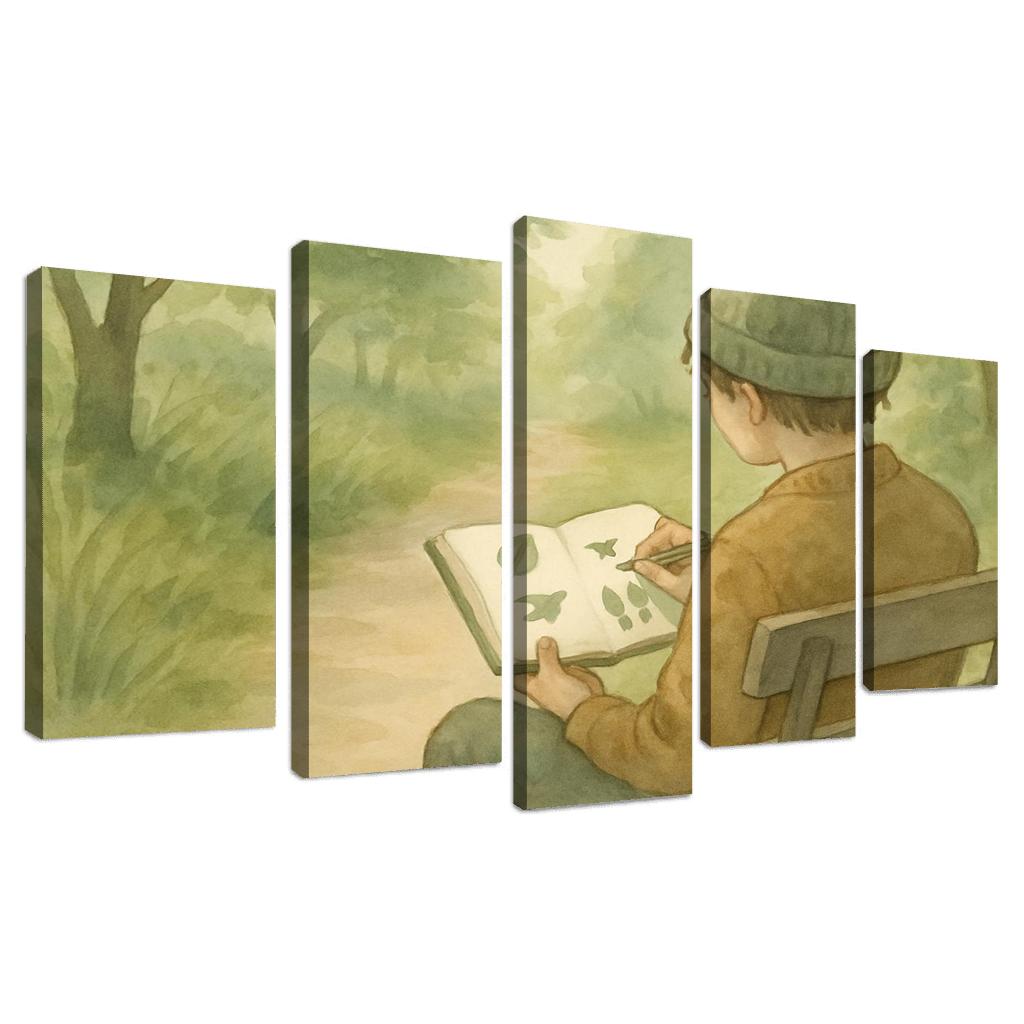 Sensory Mapping Nature Walk Journaling canvas paintings frame
