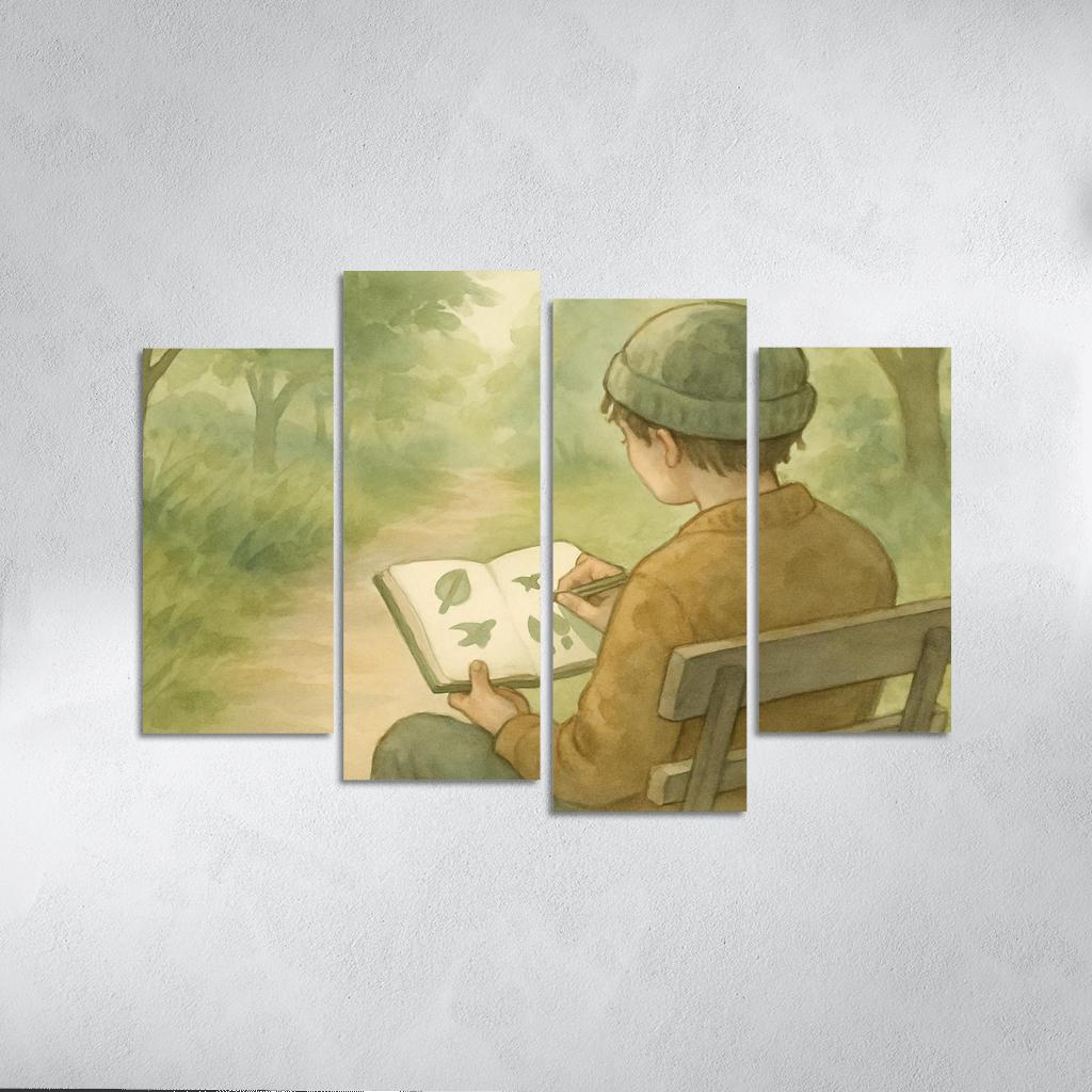 Sensory Mapping Nature Walk Journaling canvas paintings frame