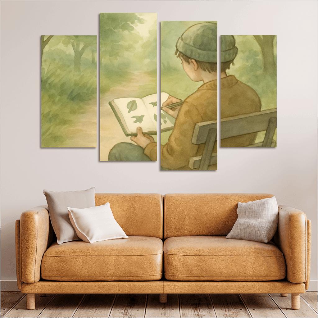 Sensory Mapping Nature Walk Journaling canvas paintings frame