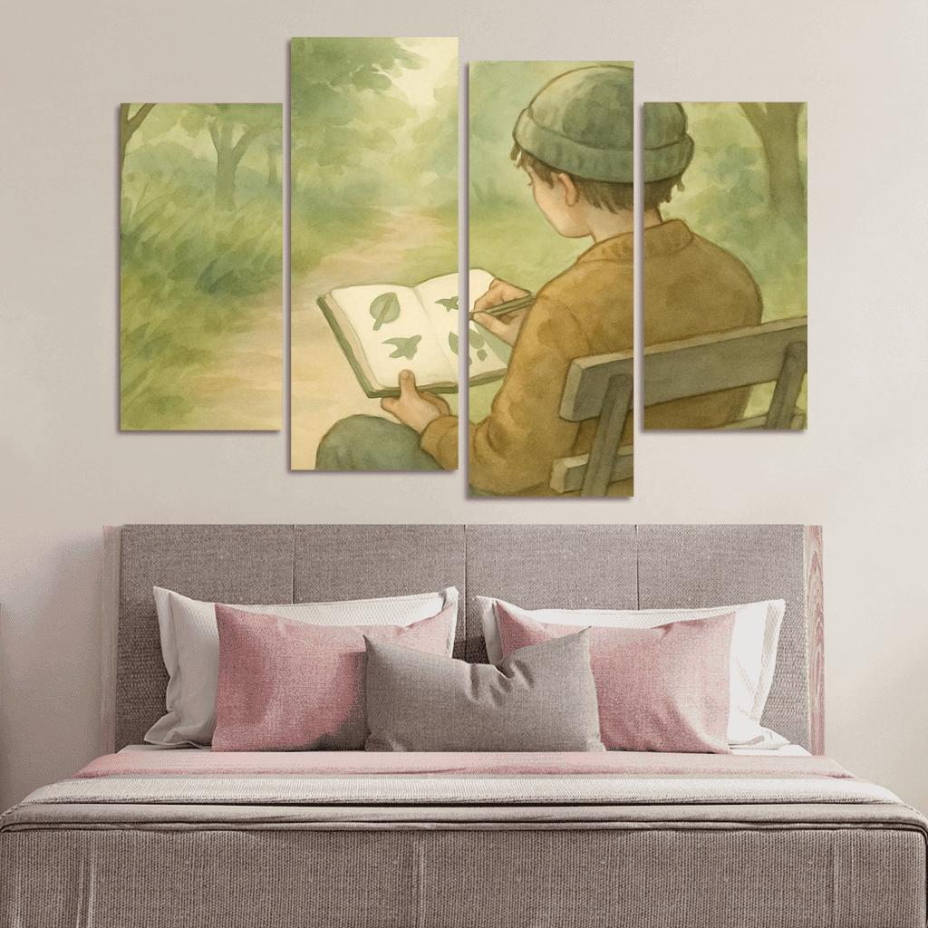 Sensory Mapping Nature Walk Journaling canvas paintings frame