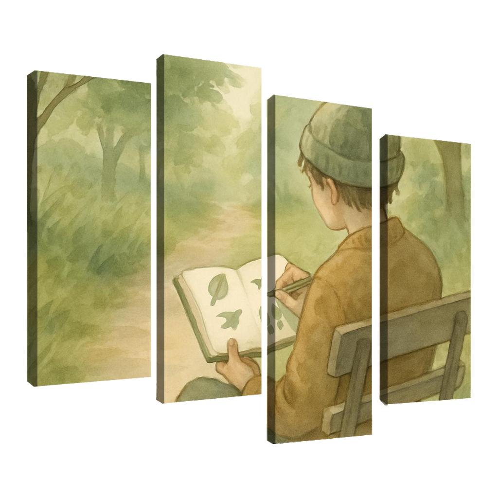 Sensory Mapping Nature Walk Journaling canvas paintings frame