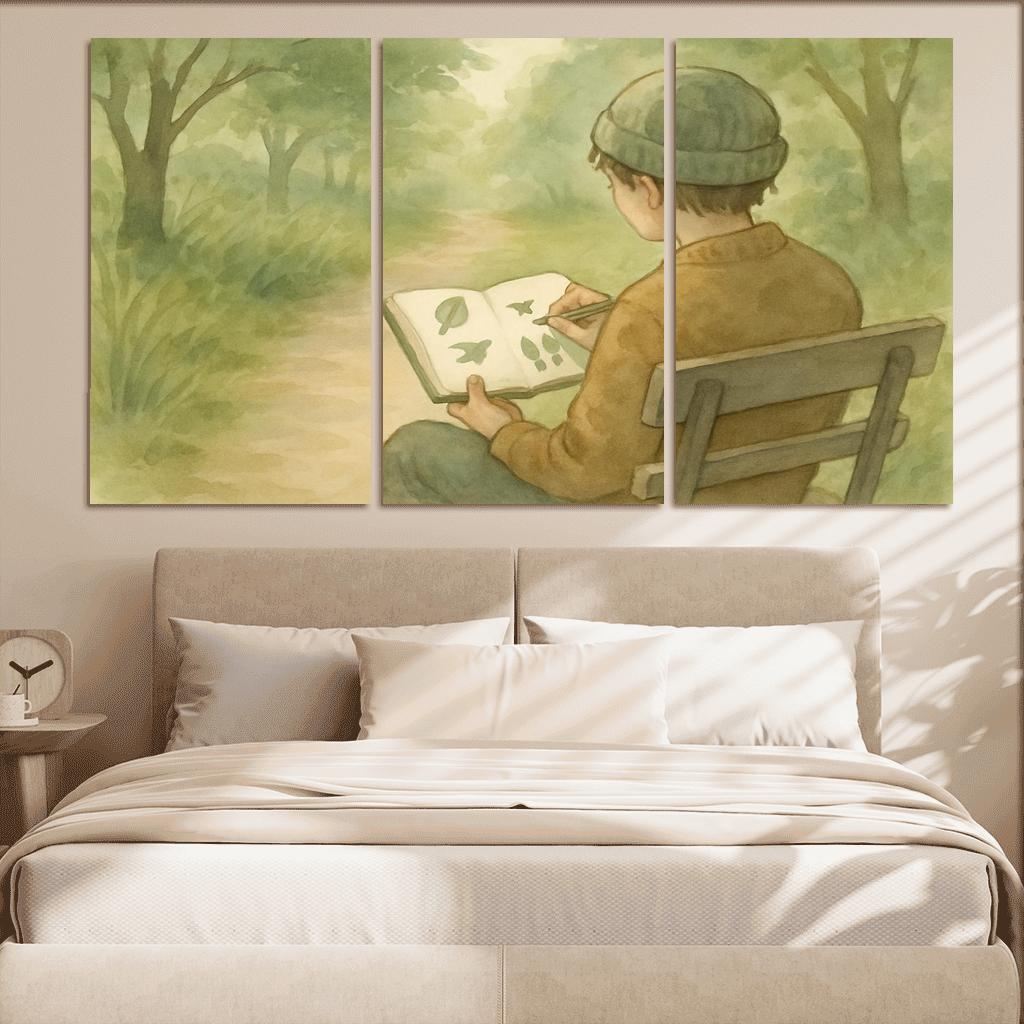 Sensory Mapping Nature Walk Journaling canvas paintings frame