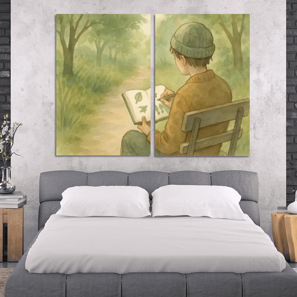 Sensory Mapping Nature Walk Journaling canvas paintings frame