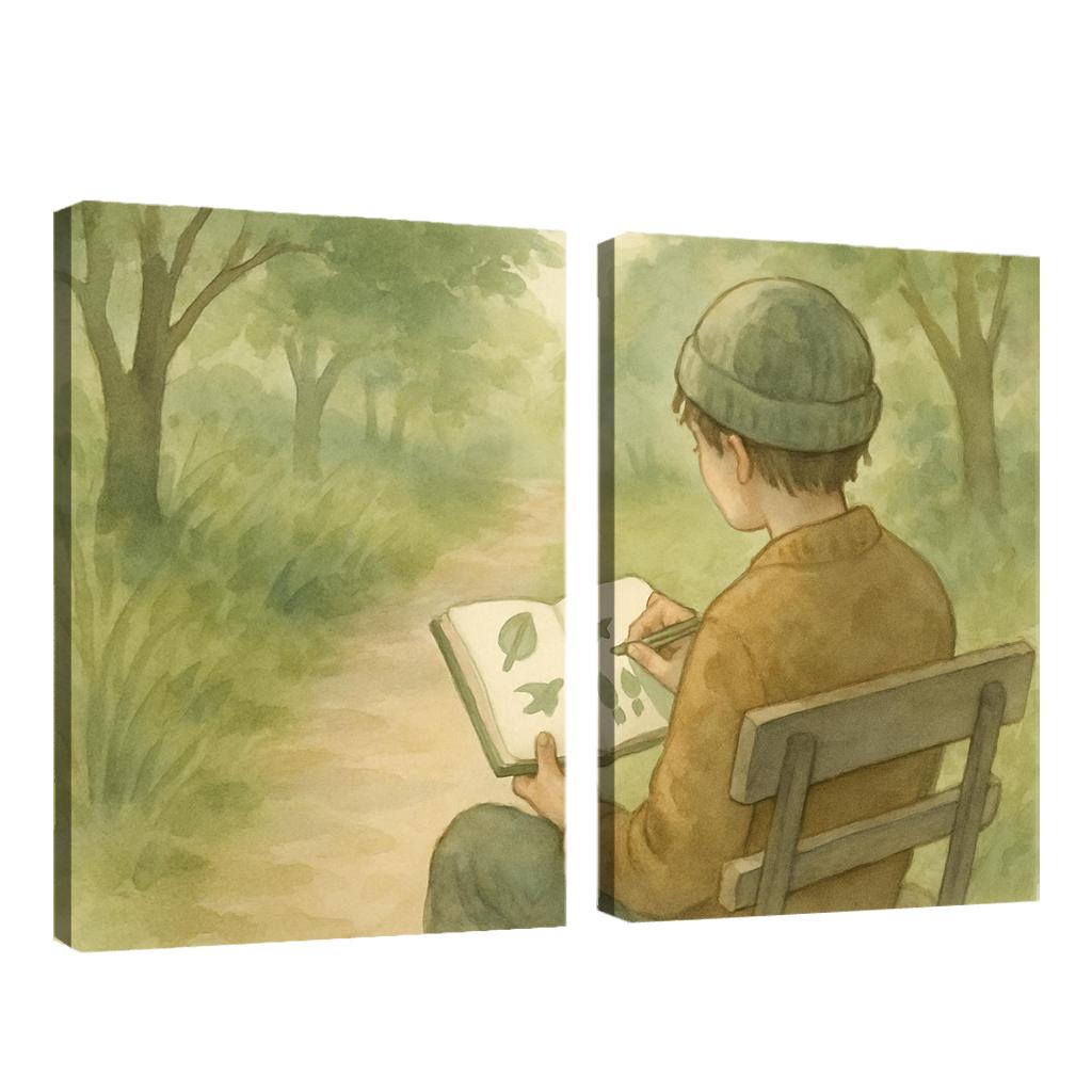 Sensory Mapping Nature Walk Journaling canvas paintings frame