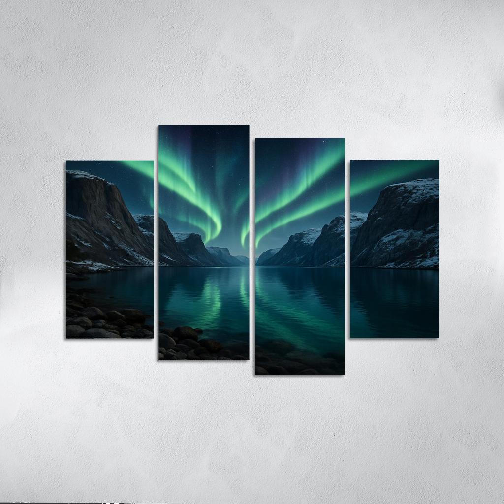 Aurora Reflections Over Crystal Fjord one-piece frames