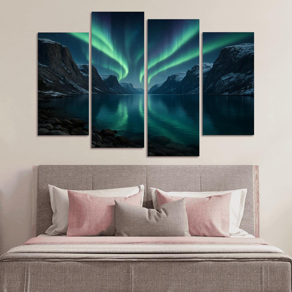 Aurora Reflections Over Crystal Fjord one-piece frames