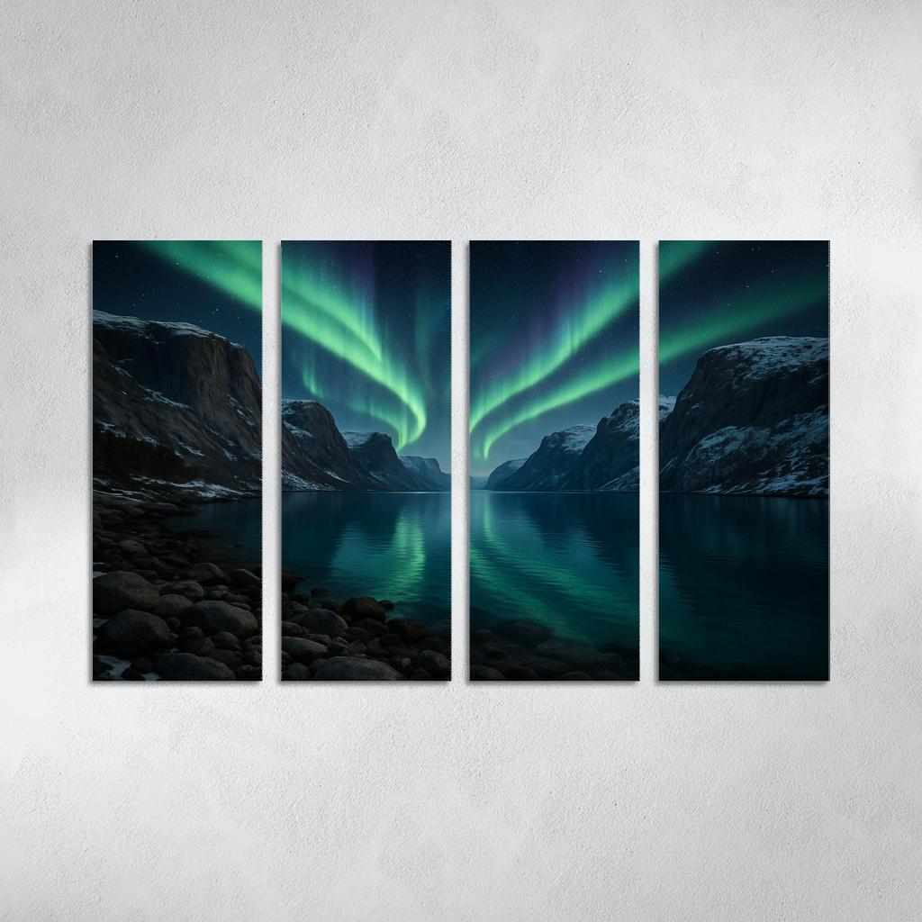 Aurora Reflections Over Crystal Fjord one-piece frames