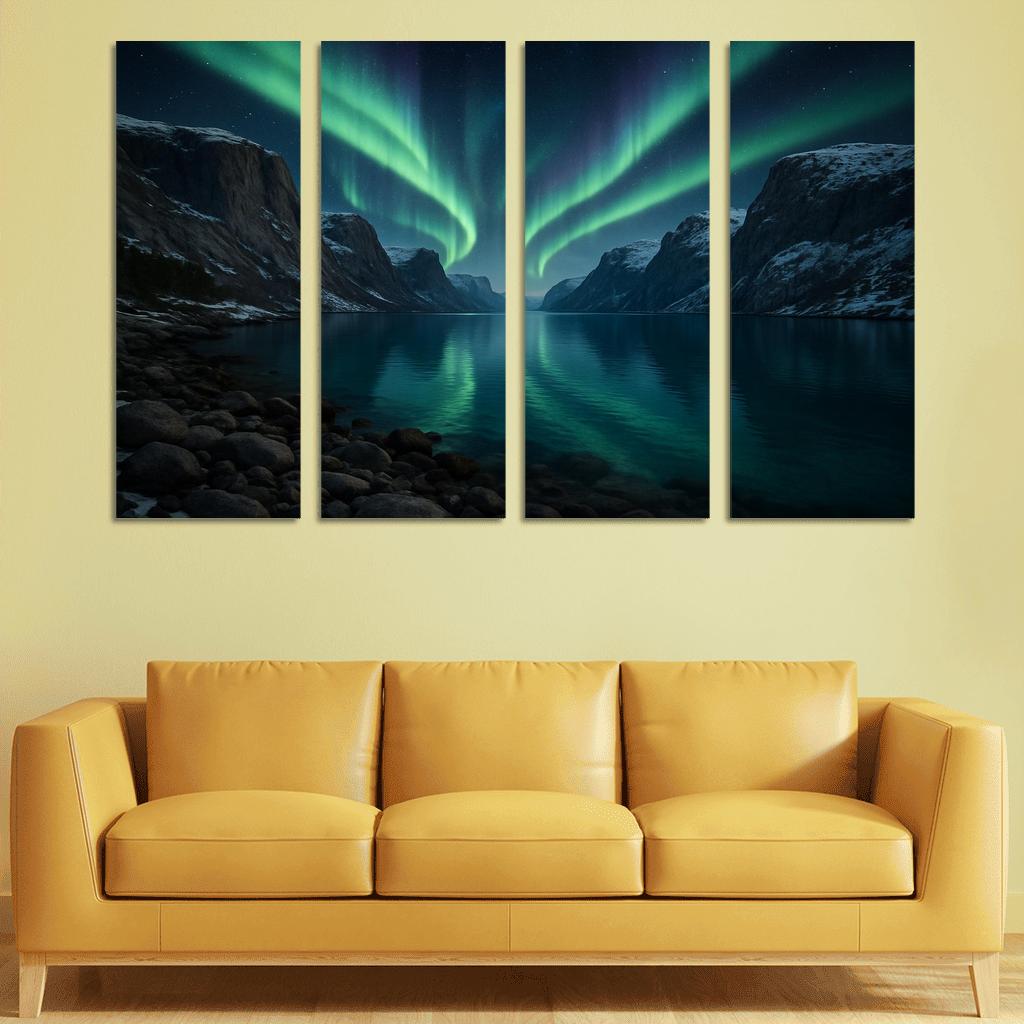 Aurora Reflections Over Crystal Fjord one-piece frames