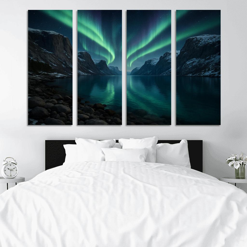 Aurora Reflections Over Crystal Fjord one-piece frames