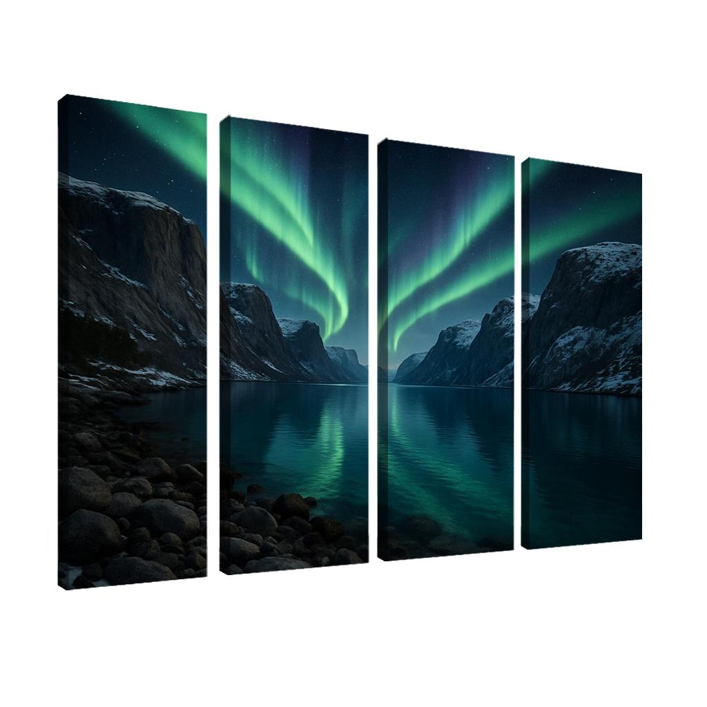 Aurora Reflections Over Crystal Fjord one-piece frames
