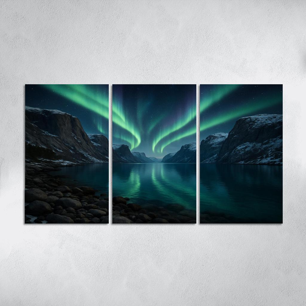 Aurora Reflections Over Crystal Fjord one-piece frames