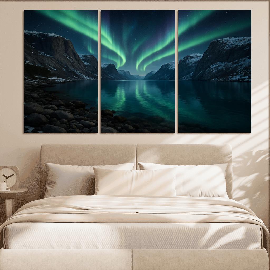Aurora Reflections Over Crystal Fjord one-piece frames