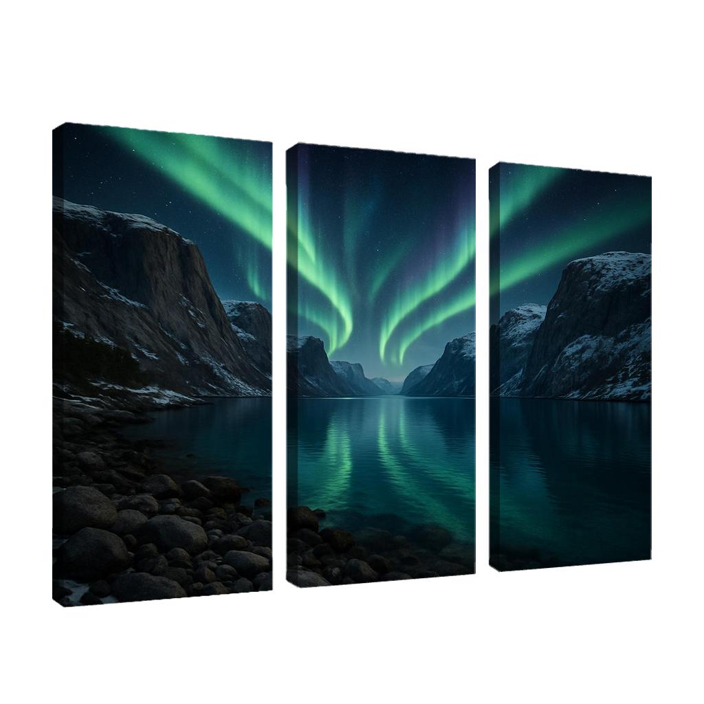 Aurora Reflections Over Crystal Fjord one-piece frames