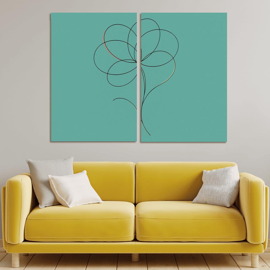 Silent Petal Orbits canvas paintings frame