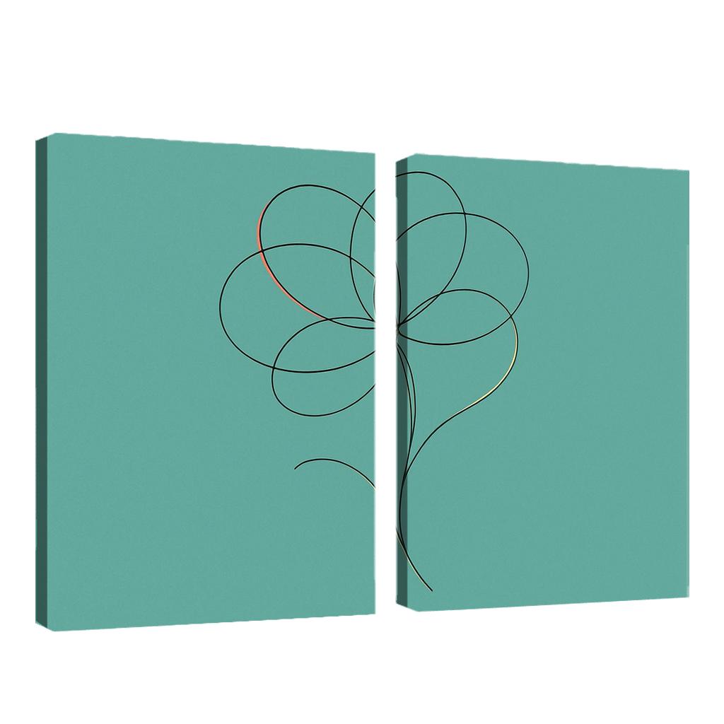 Silent Petal Orbits canvas paintings frame