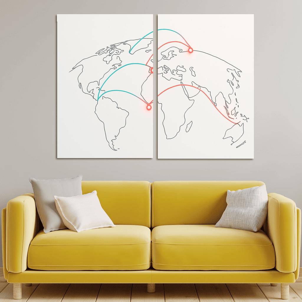 Aurora Flight Paths Globe art trends