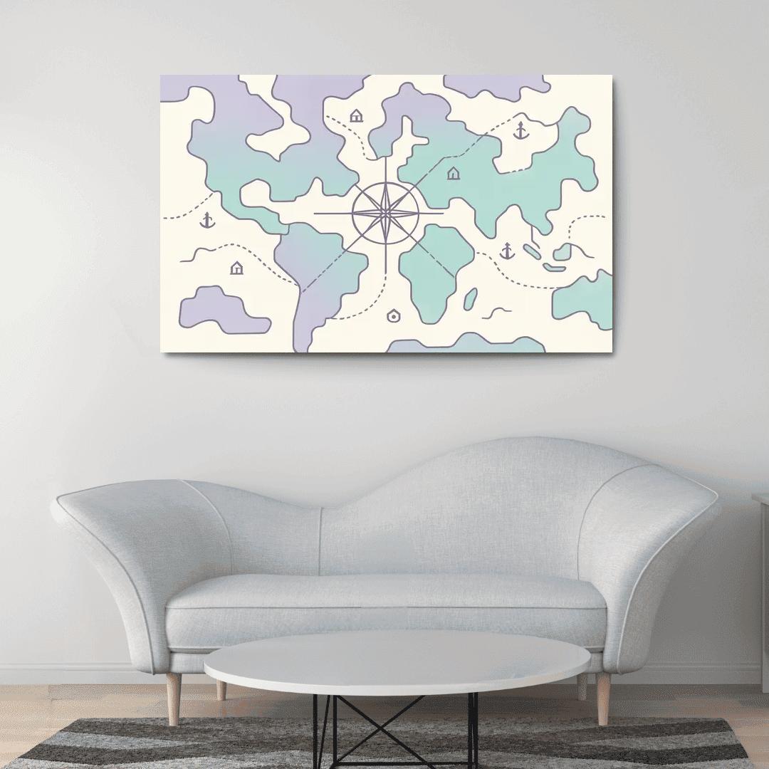 Compass Rose Continental Mosaic modern paintings frame