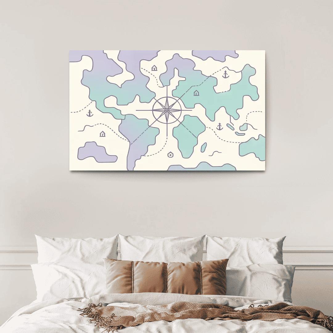 Compass Rose Continental Mosaic modern paintings frame
