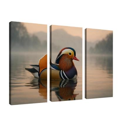 The Vibrant Mandarin Duck On A Misty Lake custom paintings frame