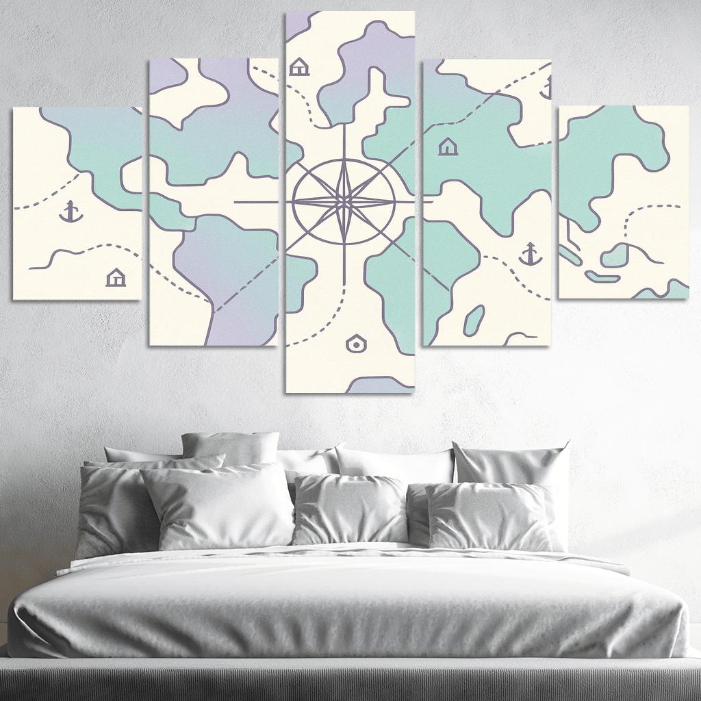 Compass Rose Continental Mosaic modern paintings frame