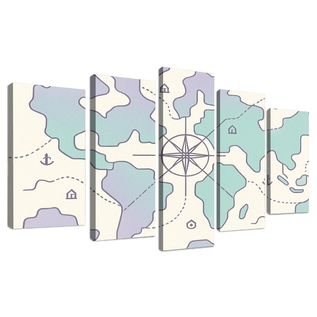 Compass Rose Continental Mosaic modern paintings frame