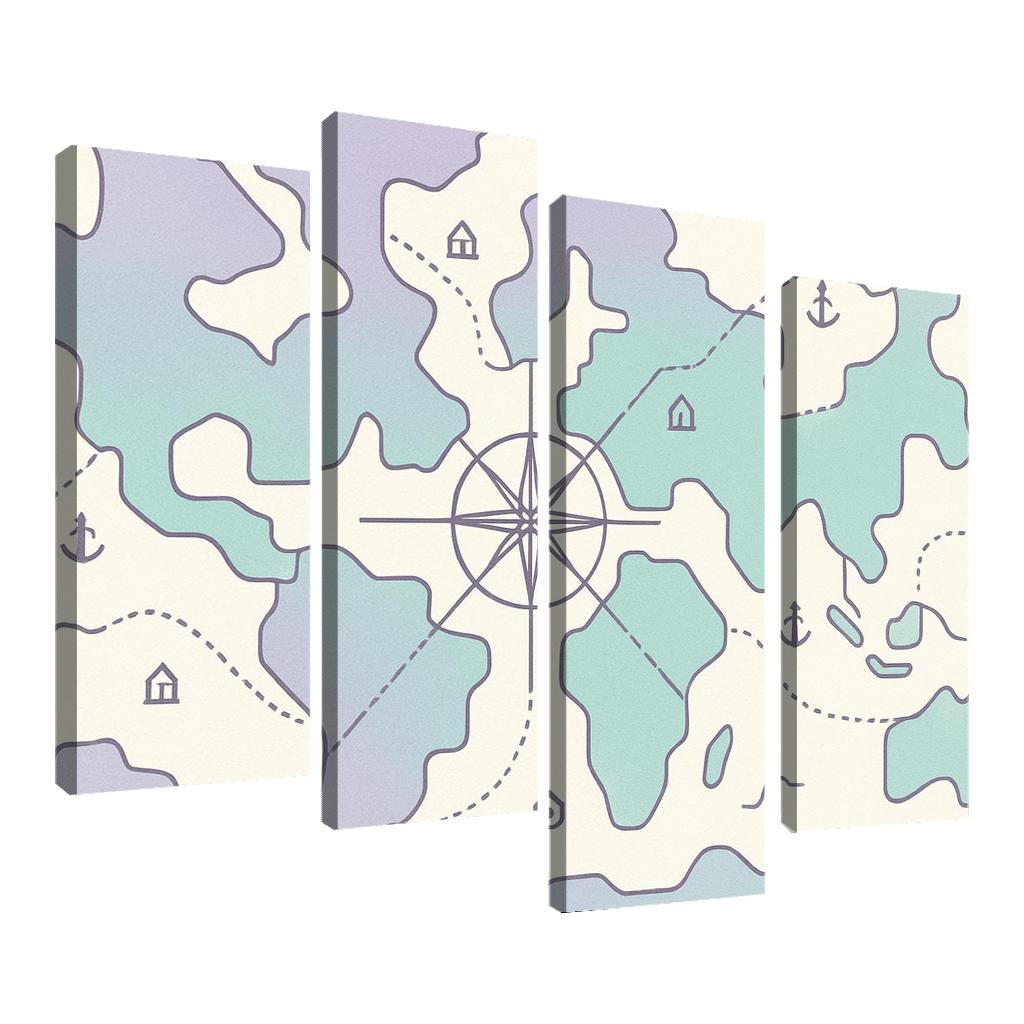 Compass Rose Continental Mosaic modern paintings frame