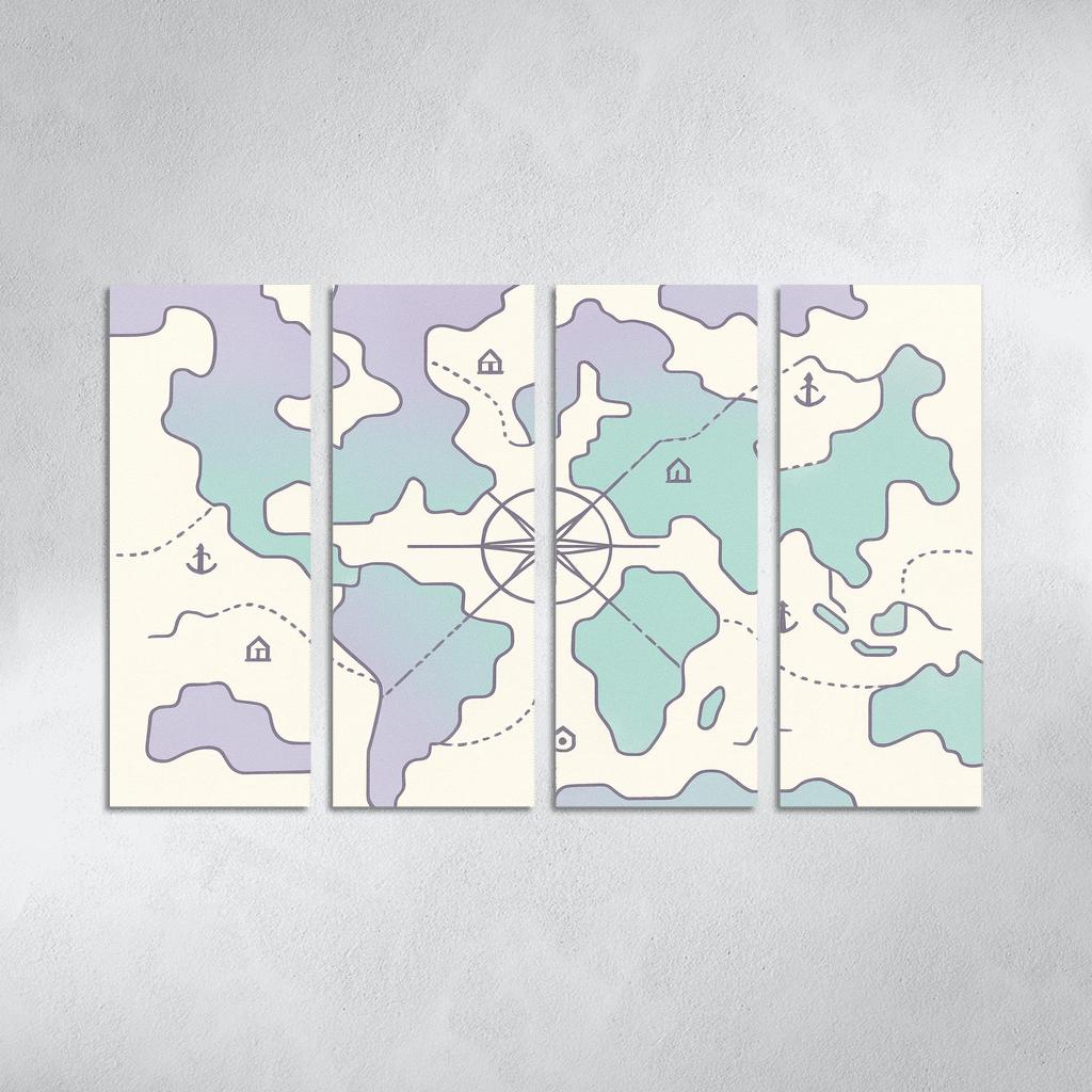 Compass Rose Continental Mosaic modern paintings frame