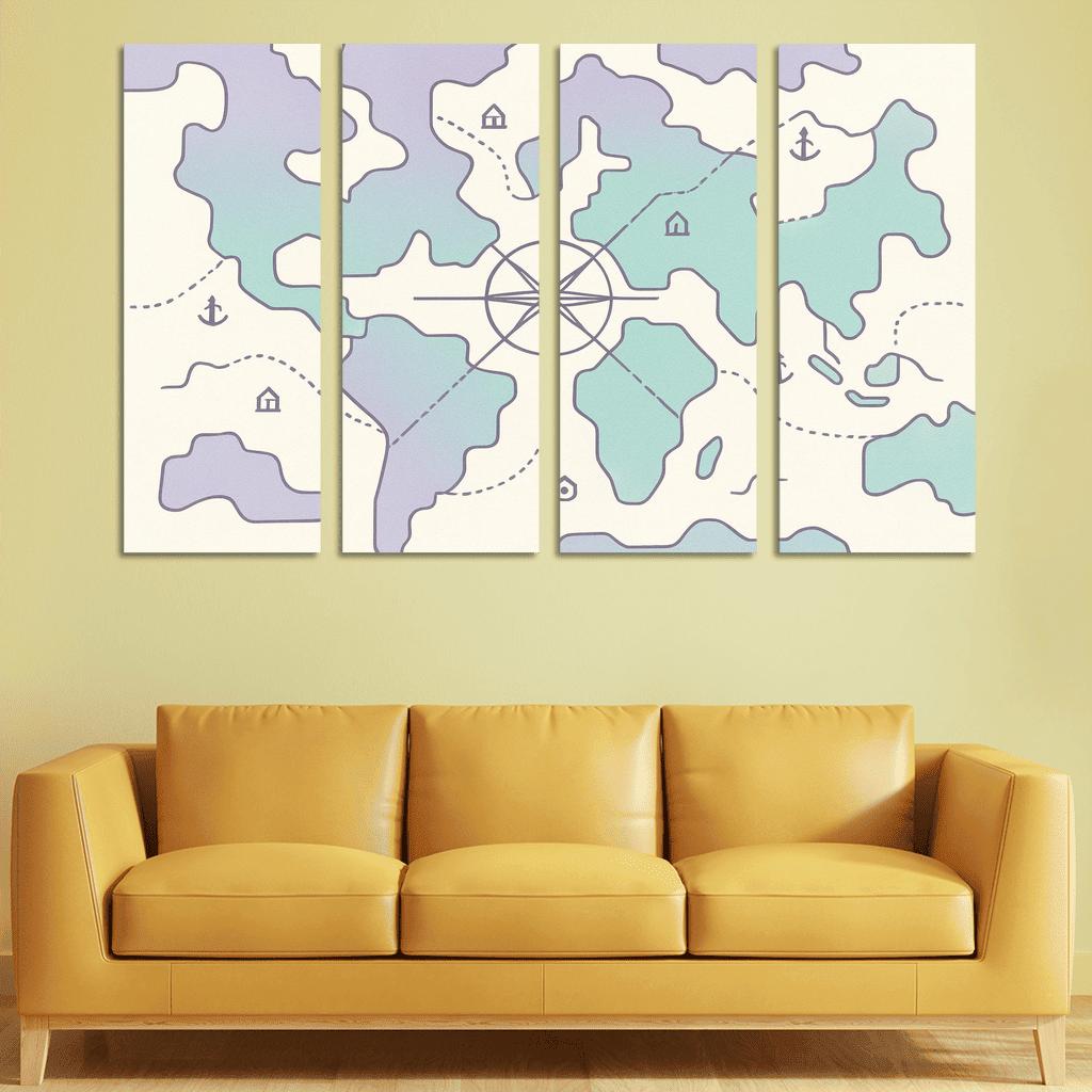 Compass Rose Continental Mosaic modern paintings frame