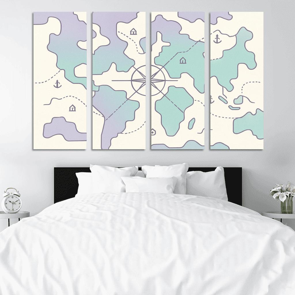 Compass Rose Continental Mosaic modern paintings frame