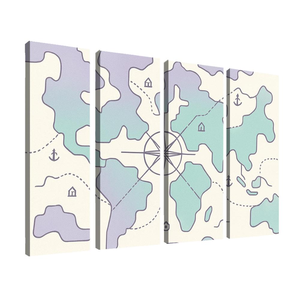 Compass Rose Continental Mosaic modern paintings frame