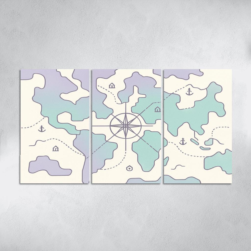 Compass Rose Continental Mosaic modern paintings frame