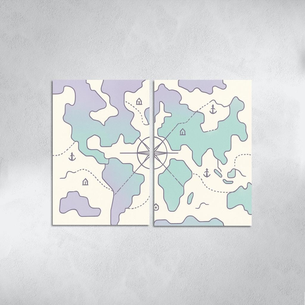 Compass Rose Continental Mosaic modern paintings frame