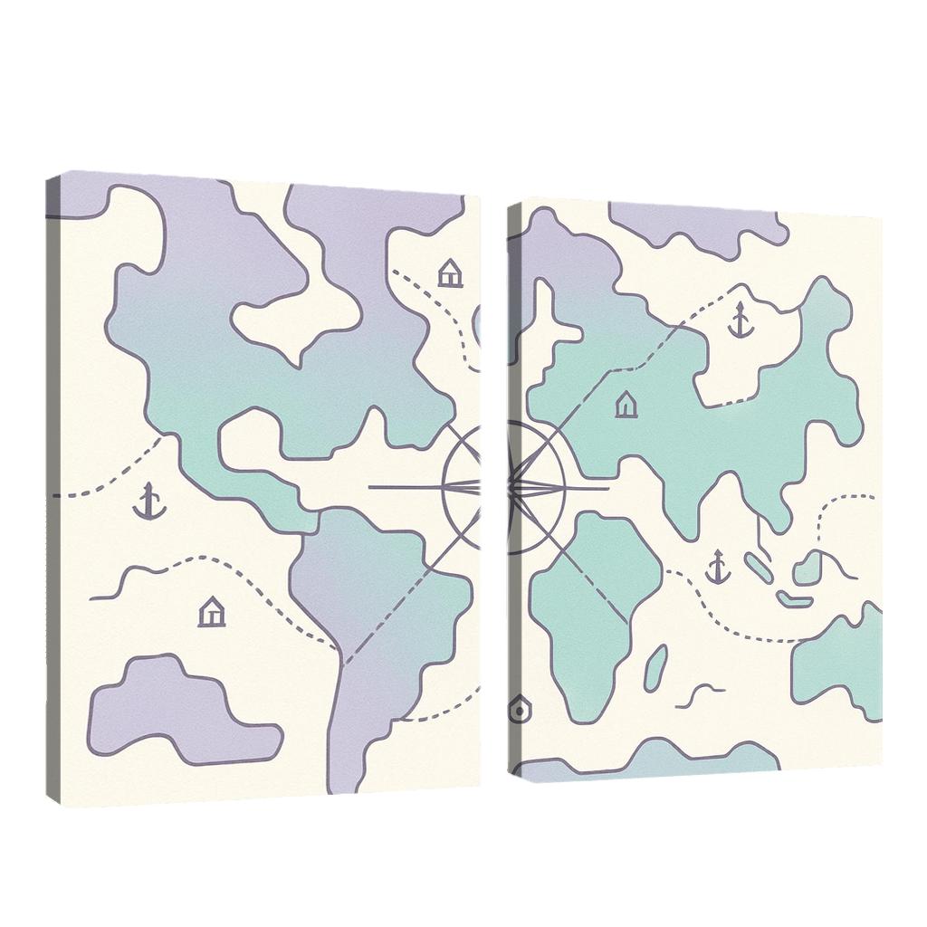 Compass Rose Continental Mosaic modern paintings frame