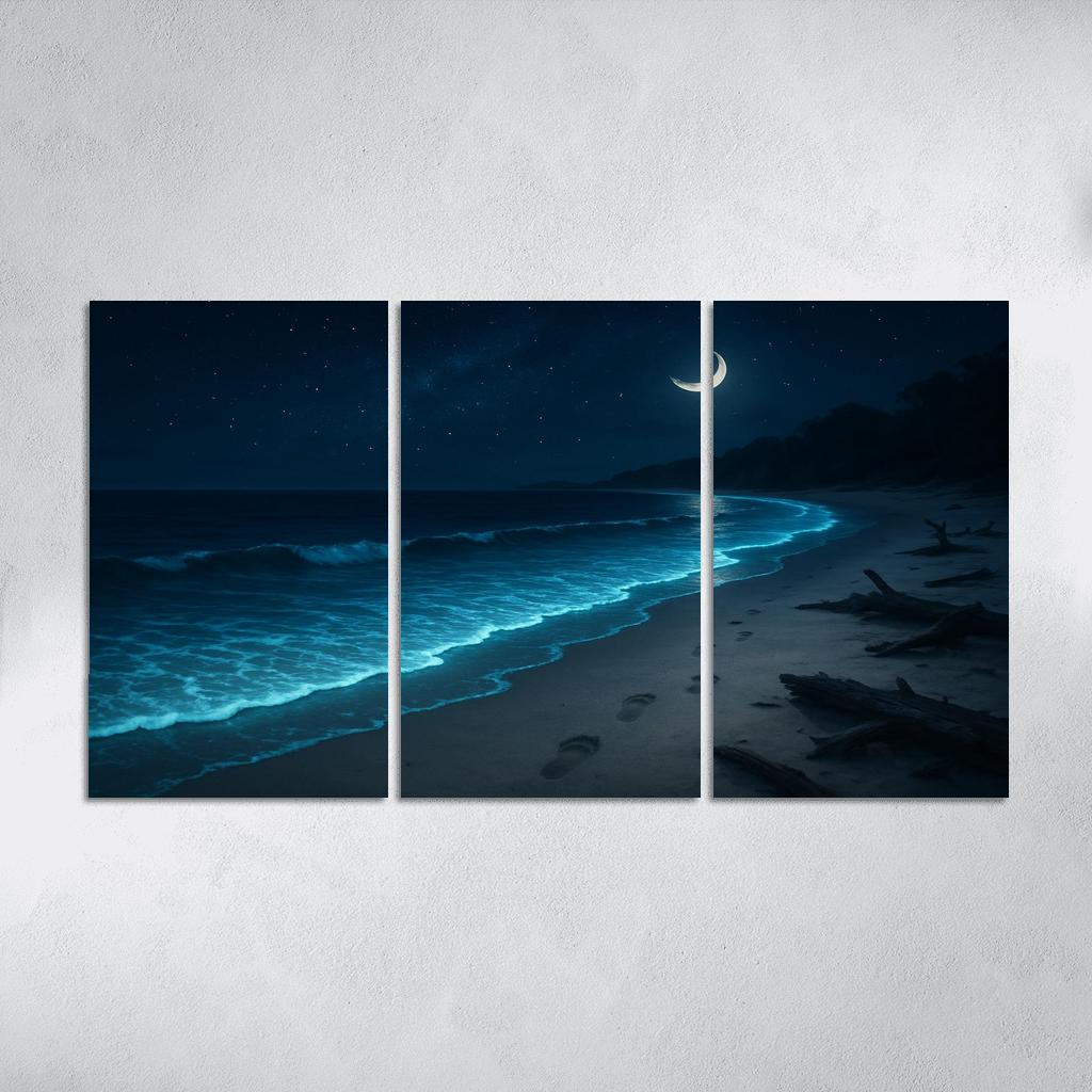 Moonlit Tidal Lantern Shore abstract paintings frame