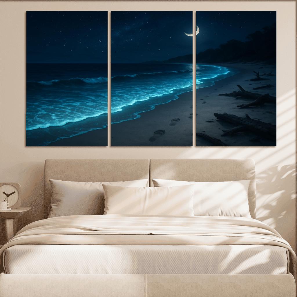 Moonlit Tidal Lantern Shore abstract paintings frame