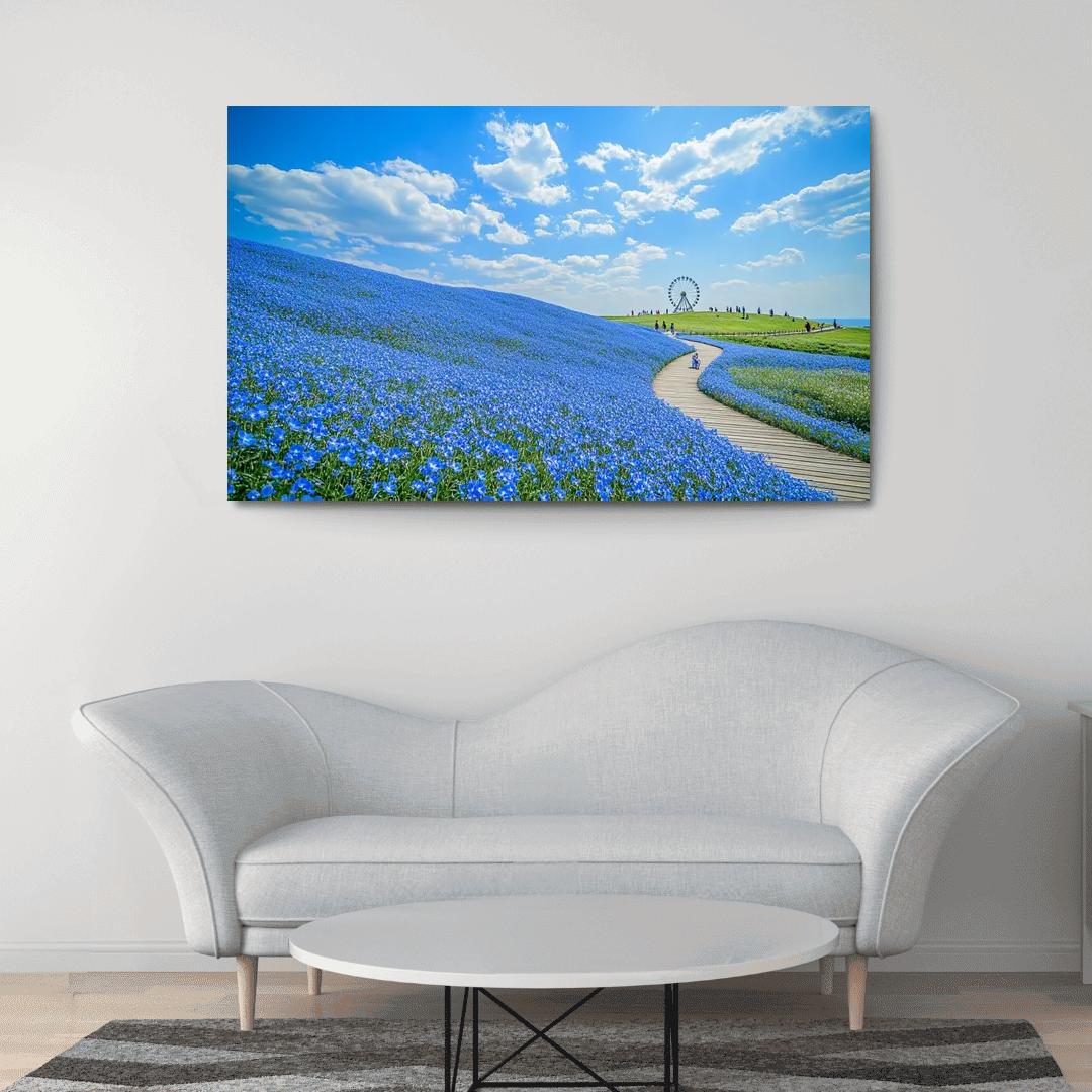 Hitachi Seaside Park Blue Nemophila Fields Hitachinaka Japan premium artwork frames