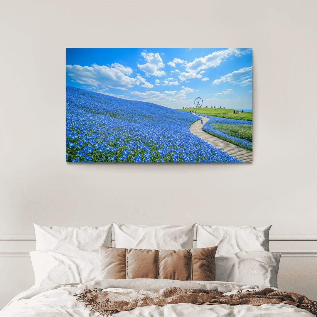 Hitachi Seaside Park Blue Nemophila Fields Hitachinaka Japan premium artwork frames