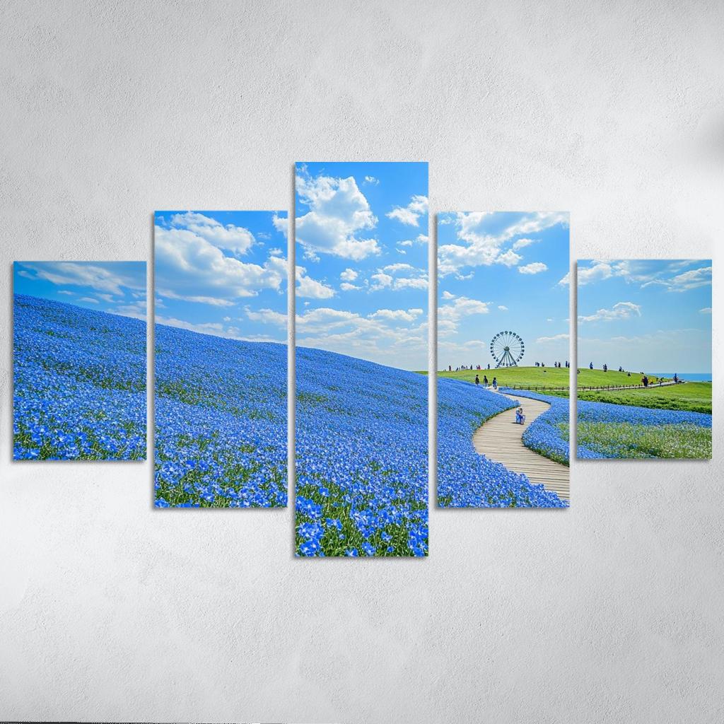 Hitachi Seaside Park Blue Nemophila Fields Hitachinaka Japan premium artwork frames