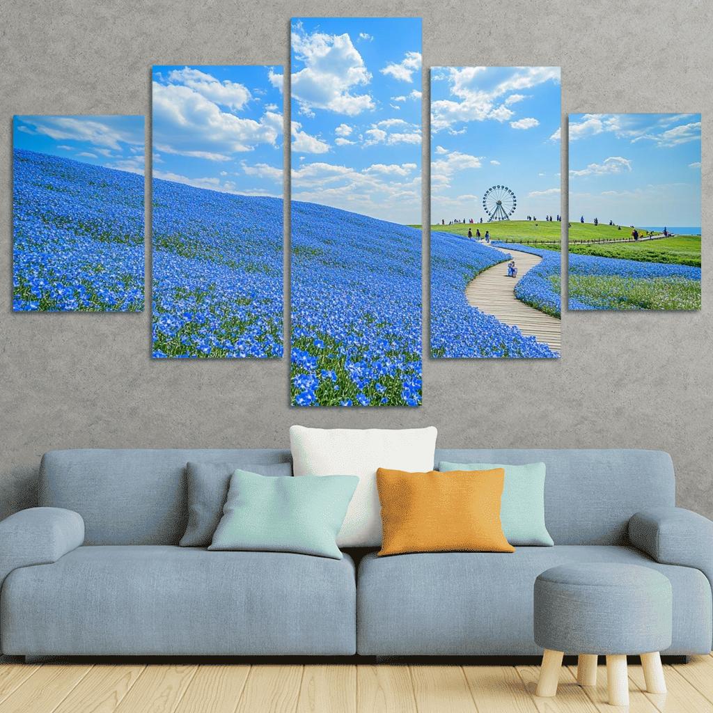 Hitachi Seaside Park Blue Nemophila Fields Hitachinaka Japan premium artwork frames